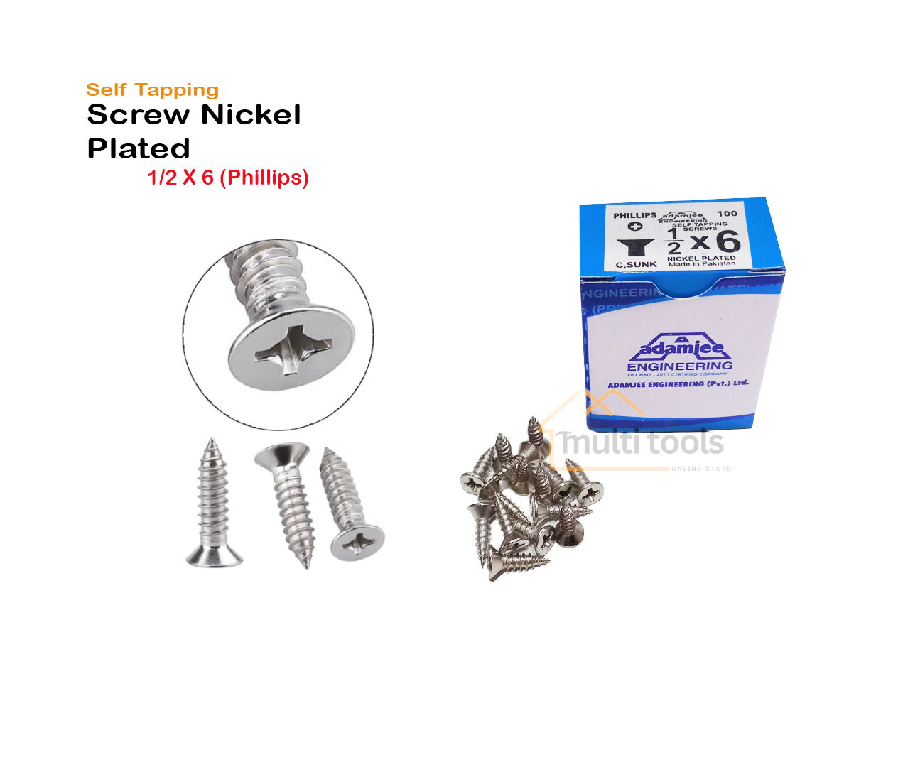 Self Tapping Screw Nickel Plated 1/2 x 6(Philip)